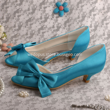 Aqua Blue Low Heel Shoes for Wedding